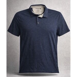 Toad And Co Mens Polo Shirt Small Slim Fit Blue Organic Cotton Stretch Casual